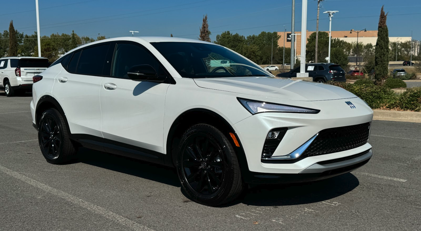 White Buick Envista parked on the lot at Crain Buick GMC in Conway, Arkansas